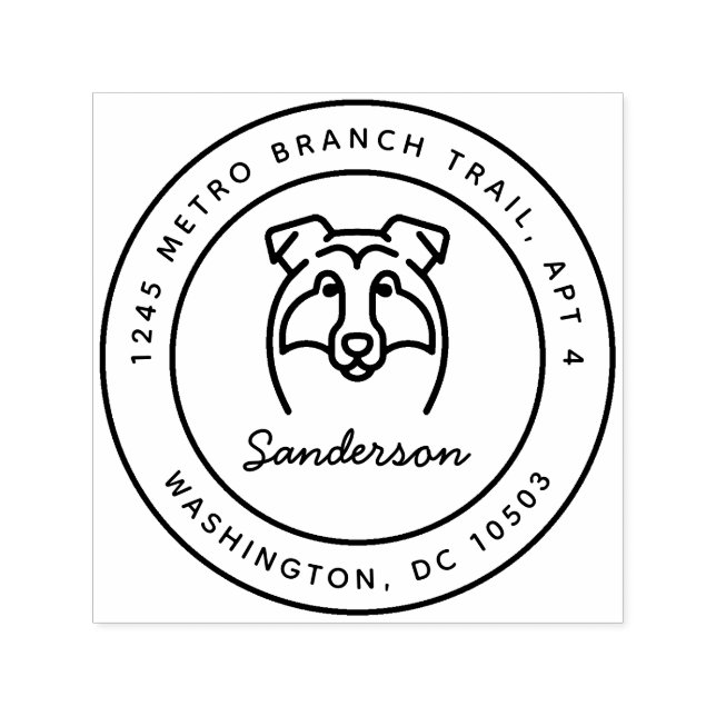 Collie Dog Return Address Stamp Self-Inking (Design)
