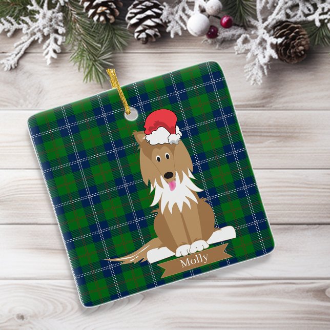 Collie Dog Santa Christmas Pet Ornament (Creator Uploaded)