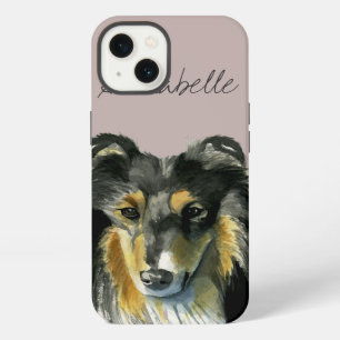 Collie Dog Watercolor Illustration iPhone 13 Case