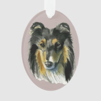 Collie Dog Watercolor Illustration