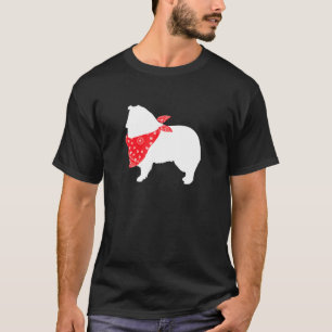 Collie Dog Wearing Red Bandanna T-Shirt