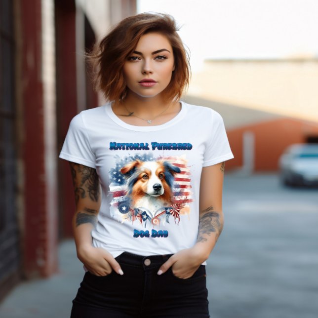 Collie Dog with American Flag T-Shirt (Creator Uploaded)