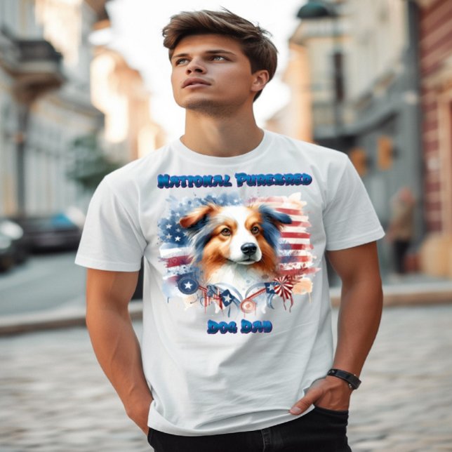 Collie Dog with American Flag T-Shirt (Creator Uploaded)