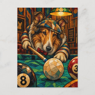 Collie, Geometric Mosaic Postcard