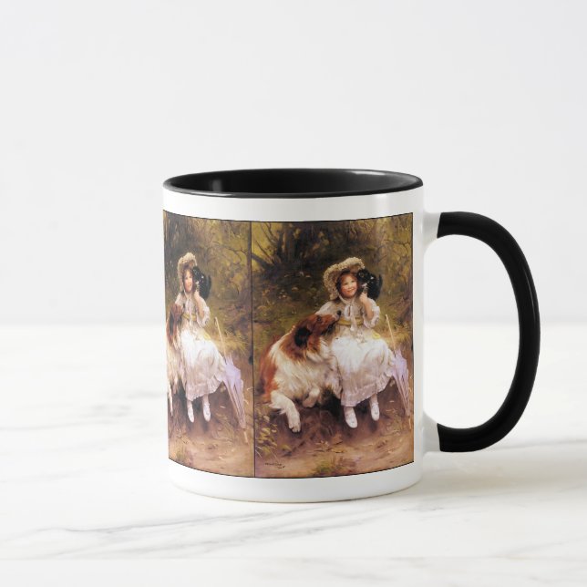 Collie, Girl and Cat Mug (Right)