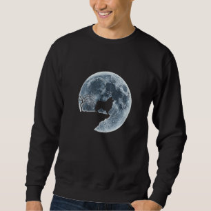 Collie Halloween Costume Moon Silhouette Creepy Sweatshirt
