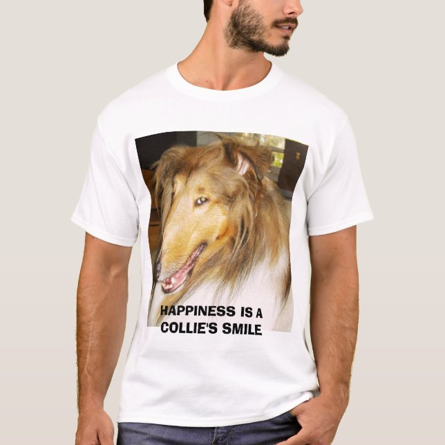 COLLIE, HAPPINESS IS A COLLIE'S SMILE T-Shirt (Front)
