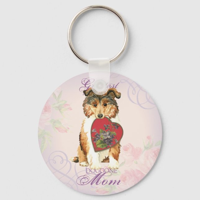 Collie Heart Mum Key Ring (Front)