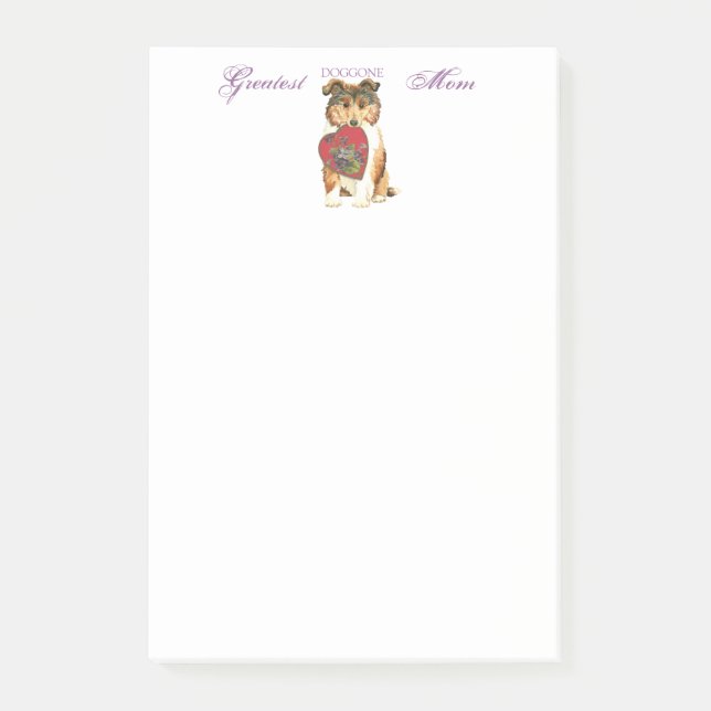 Collie Heart Mum Post-it Notes (Front)