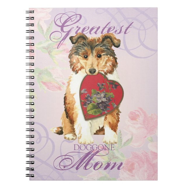 Collie Heart Mum Spiral Notebook (Front)