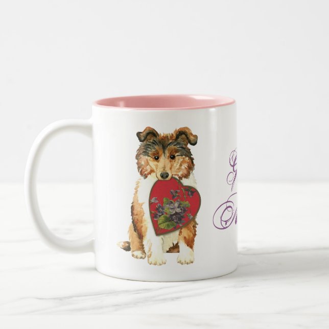 Collie Heart Mum Two-Tone Coffee Mug (Left)