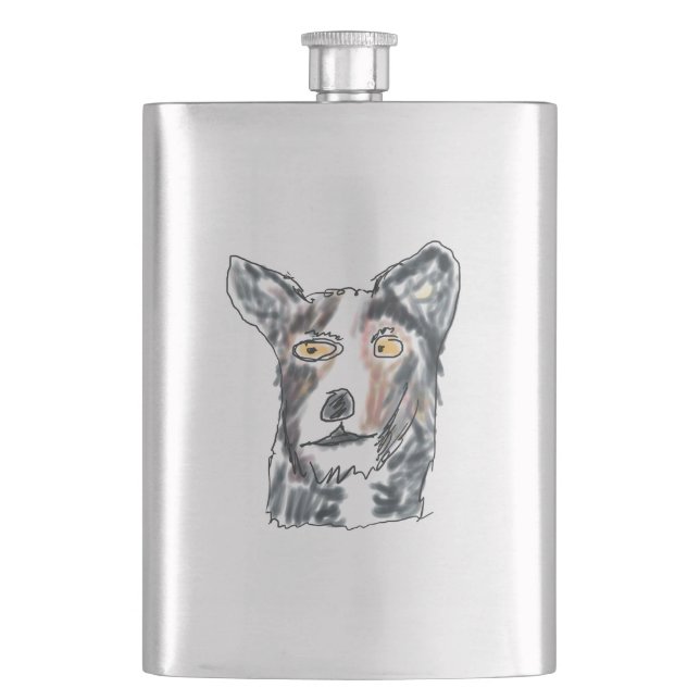 Collie Hip Flask (Front)