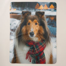 Collie Holiday Sherpa Blanket