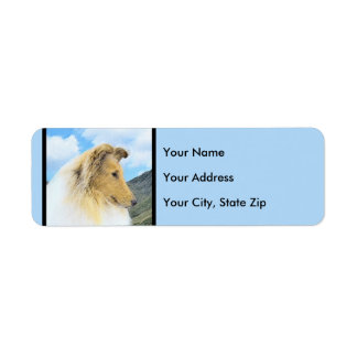 Collie in Mountains (Rough) Painting - Dog Art