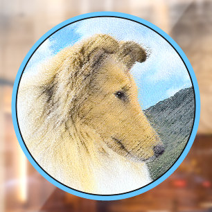 Collie in Mountains (Rough) Painting - Dog Art