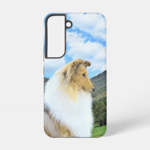 Collie in Mountains (Rough) Painting - Dog Art Samsung Galaxy Case