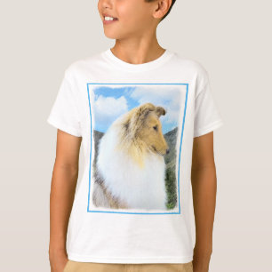 Collie in Mountains (Rough) Painting - Dog Art T-Shirt