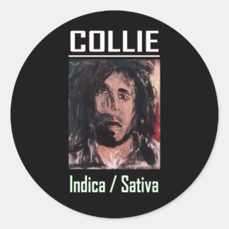 COLLIE INDICA SATIVA CLASSIC ROUND STICKER