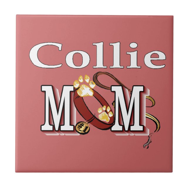 Collie Mum Gifts Tile (Front)