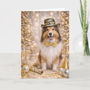 Collie New Year's Card -Happy New Year Dog 