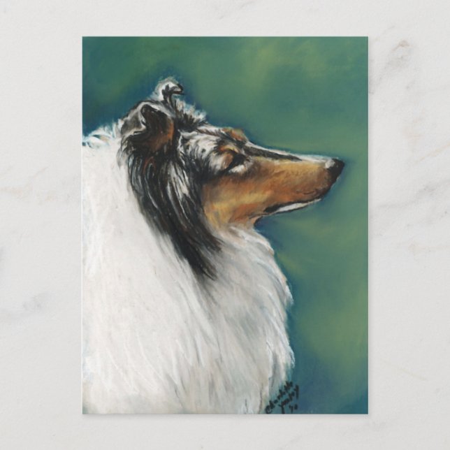 "Collie" Original Dog Art Postcard (Front)