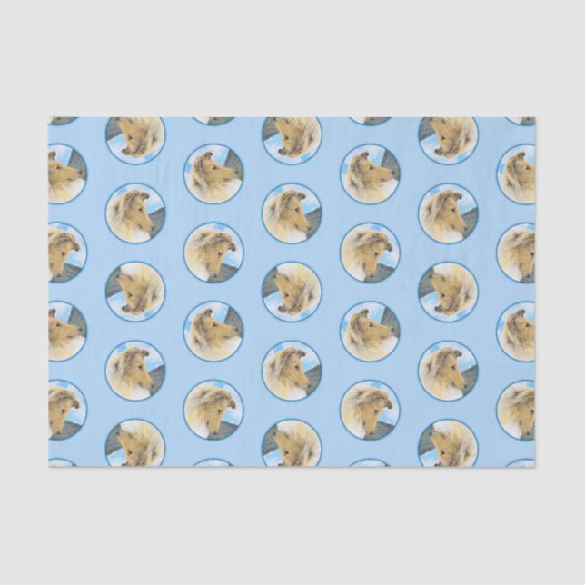 Collie Painting Rough Sable Merle Original Dog Art Tissue Paper (Front)