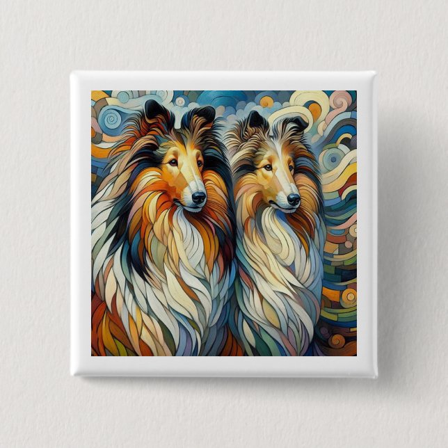Collie Paw Casso  15 Cm Square Badge (Front)
