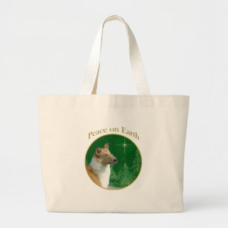 Collie Peace on Earth Large Tote Bag
