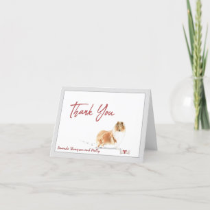Collie Pet Dog Personalise Bone Ribbon Thank You Card