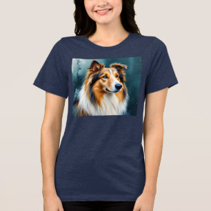 Collie Portrait  Tri-Blend Shirt