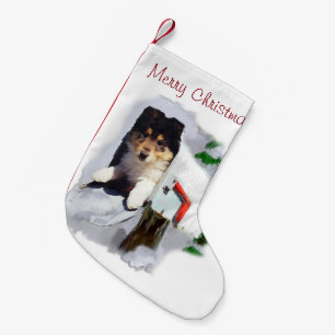 Collie Puppy  Christmas Small Christmas Stocking