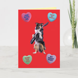 Collie Rocker Valentine Card