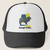 Collie Rough Cute Dog Silhouette Tricolour Grid