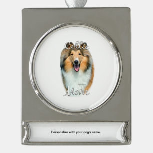 Collie (rough) Mum 2 Silver Plated Banner Ornament