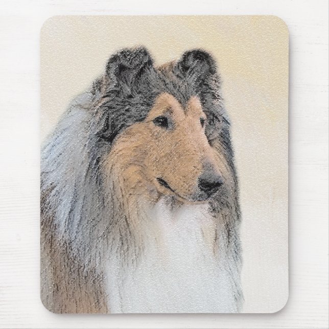 Collie (Rough) Painting - Cute Original Dog Art Mouse Pad (Front)