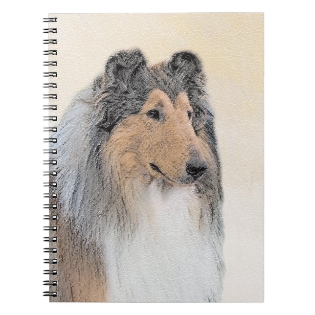 Collie (Rough) Painting - Cute Original Dog Art Notebook (Front)