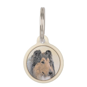 Collie (Rough) Painting - Cute Original Dog Art Pet Tag