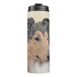 Collie (Rough) Painting - Cute Original Dog Art Thermal Tumbler