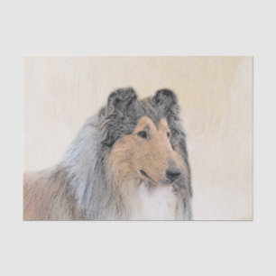 Collie (Rough) Painting - Cute Original Dog Art Tissue Paper