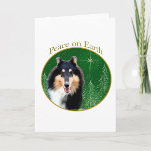Collie (rough) Peace Holiday Card