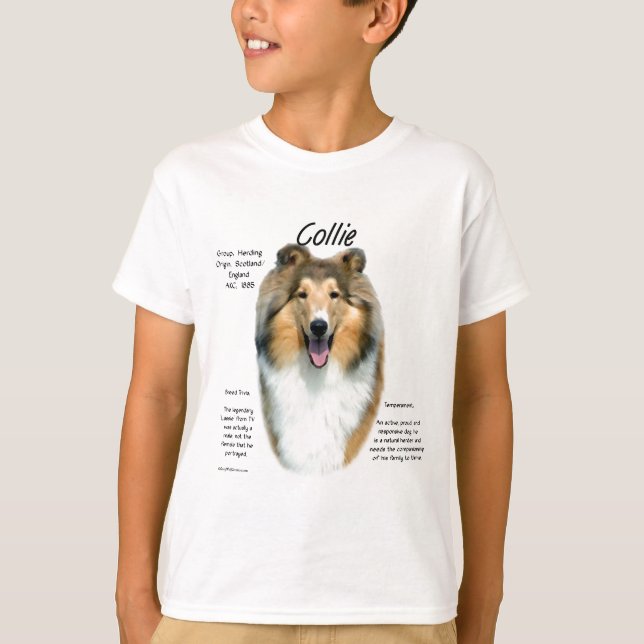 Collie (sable rough) History Design T-Shirt (Front)
