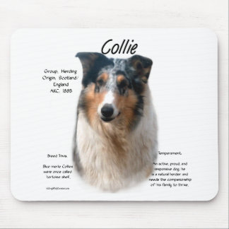 Collie (smooth merle) History Design Mouse Pad