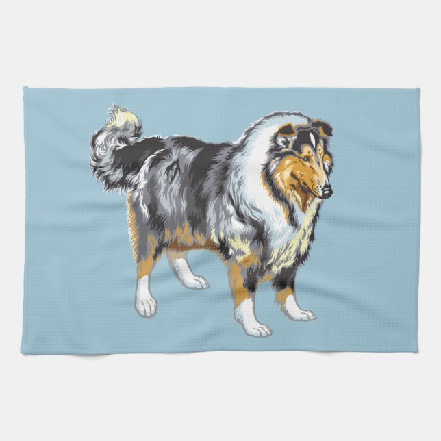 collie tea towel (Horizontal)