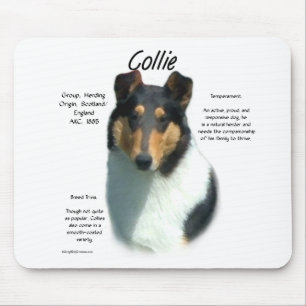 Collie (tri smooth) History Design Mouse Pad