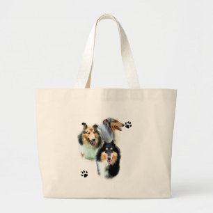 Collie Trio Large Tote Bag