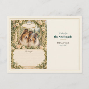 Collie Wedding Guest Book Wishes Postcard
