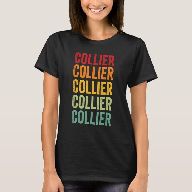 Collier County Florida Rainbow Text Design T-Shirt (Front)