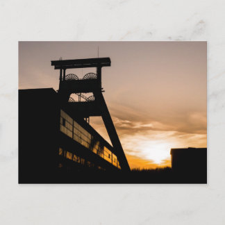 Colliery in the sunset postcard