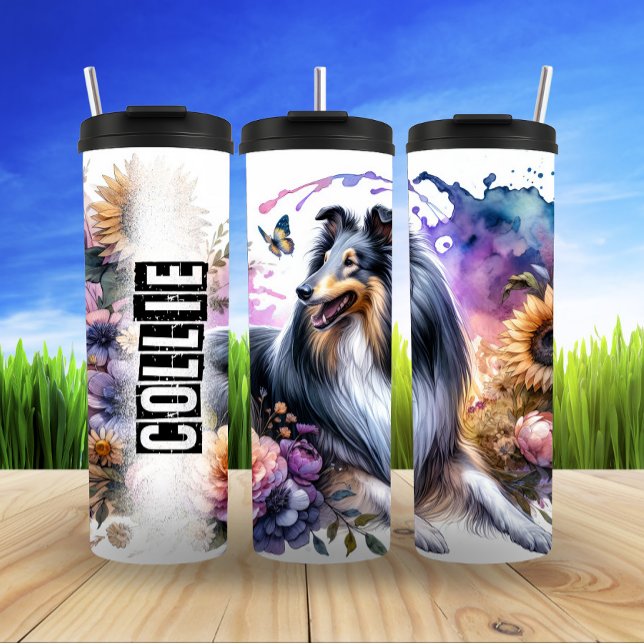 Collie's Floral Serenity Thermal Tumbler (Creator Uploaded)