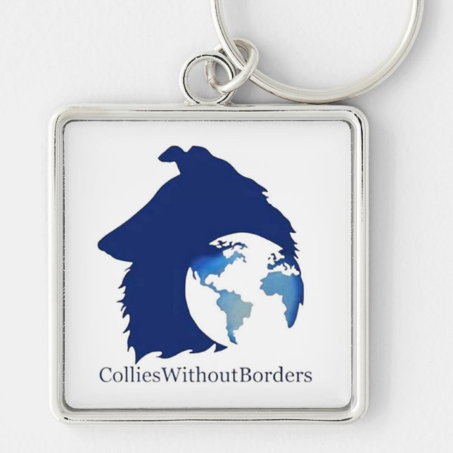 ColliesWithoutBorders log Key Ring (Front)